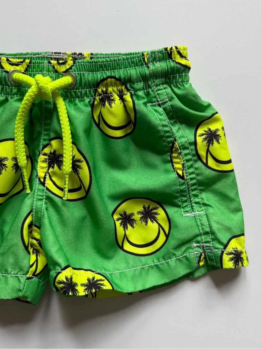 MC2 Saint Barth Boys Smiley Print Palm Swim Shorts - Size 2Y